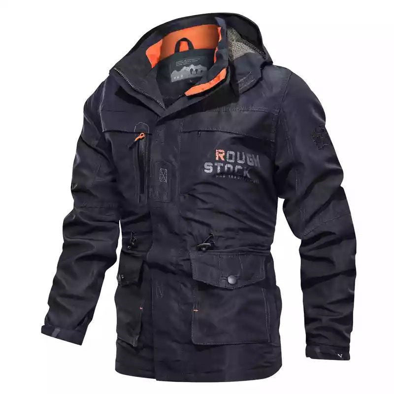 Men's Robust Canvas Field Parka with Hood, Fitted Drawstring and Multi-functional Pockets Mune Fashion