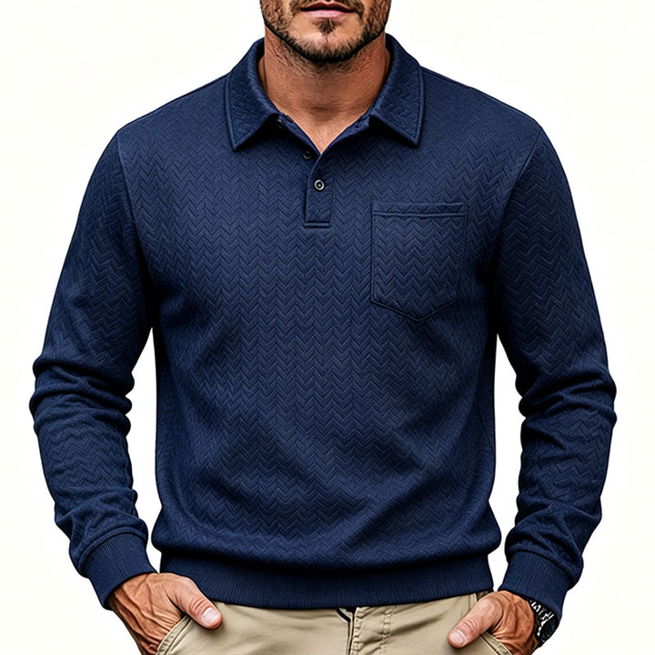 Men's Luxurious Long Sleeve Polo Shirt Mune Fashion