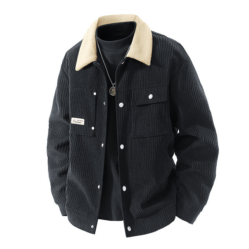 Men's stylish utility jacket with teddy collar Mune Fashion