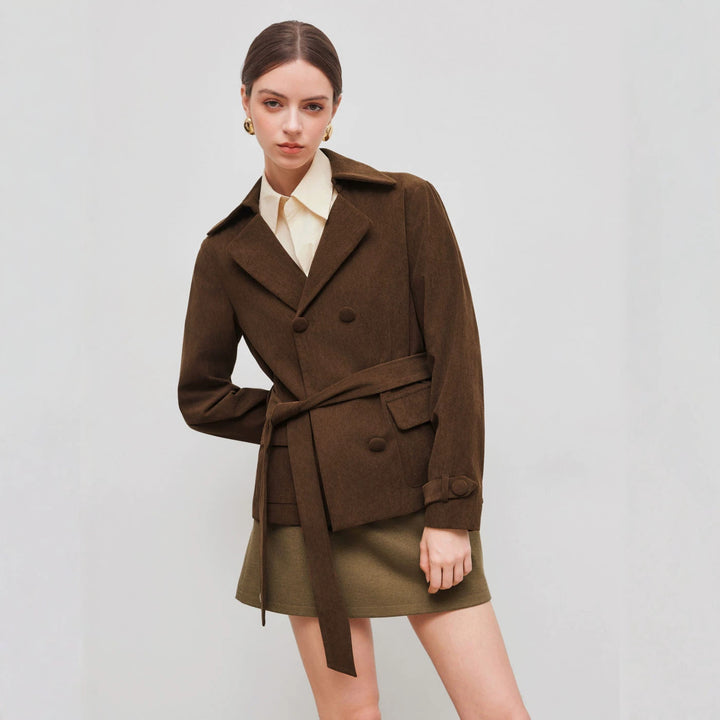 Women's Stylish Waist Short Coat Mune Fashion