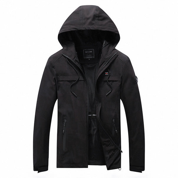 Men's softshell jacket with hood, windproof outer material and breathable mesh lining Mune Fashion