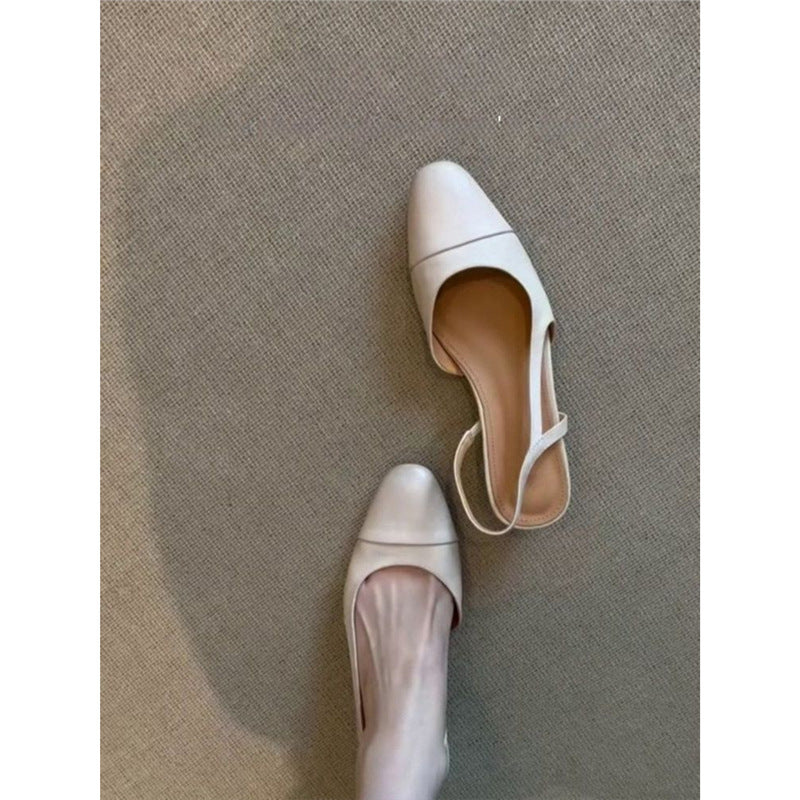 Women's slingback ballet flats with square toe box and elastic heel strap Mune Fashion