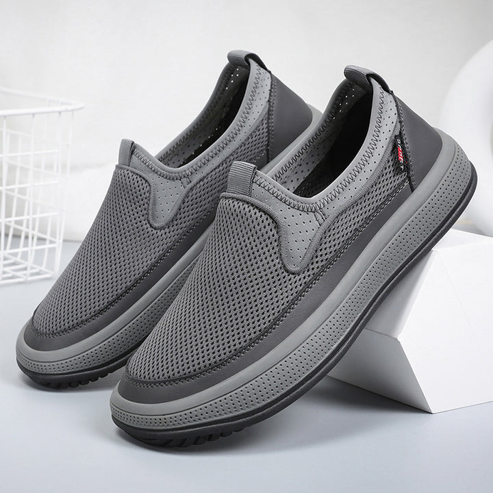 Men's breathable slip-on mesh sneakers with elastic entry and shock-absorbing EVA platform sole Mune Fashion