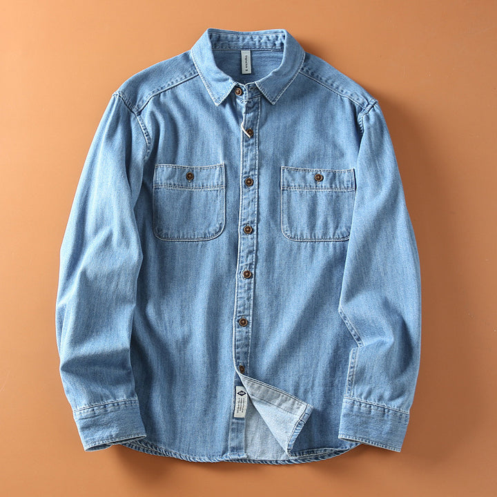 Men's Classic Denim Shirt with Chest Pockets Mune Fashion