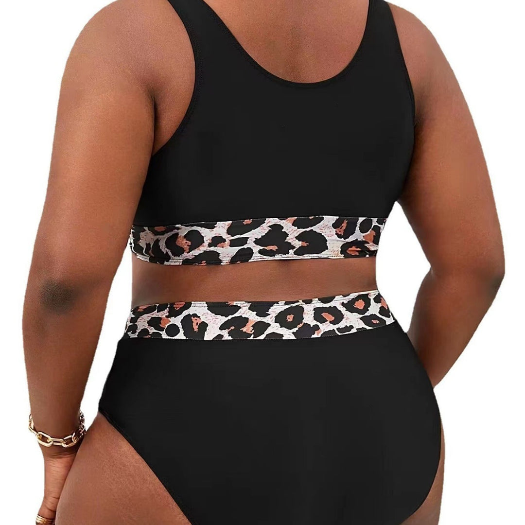 Ladies sporty high-cut bikini with leopard print Mune Fashion