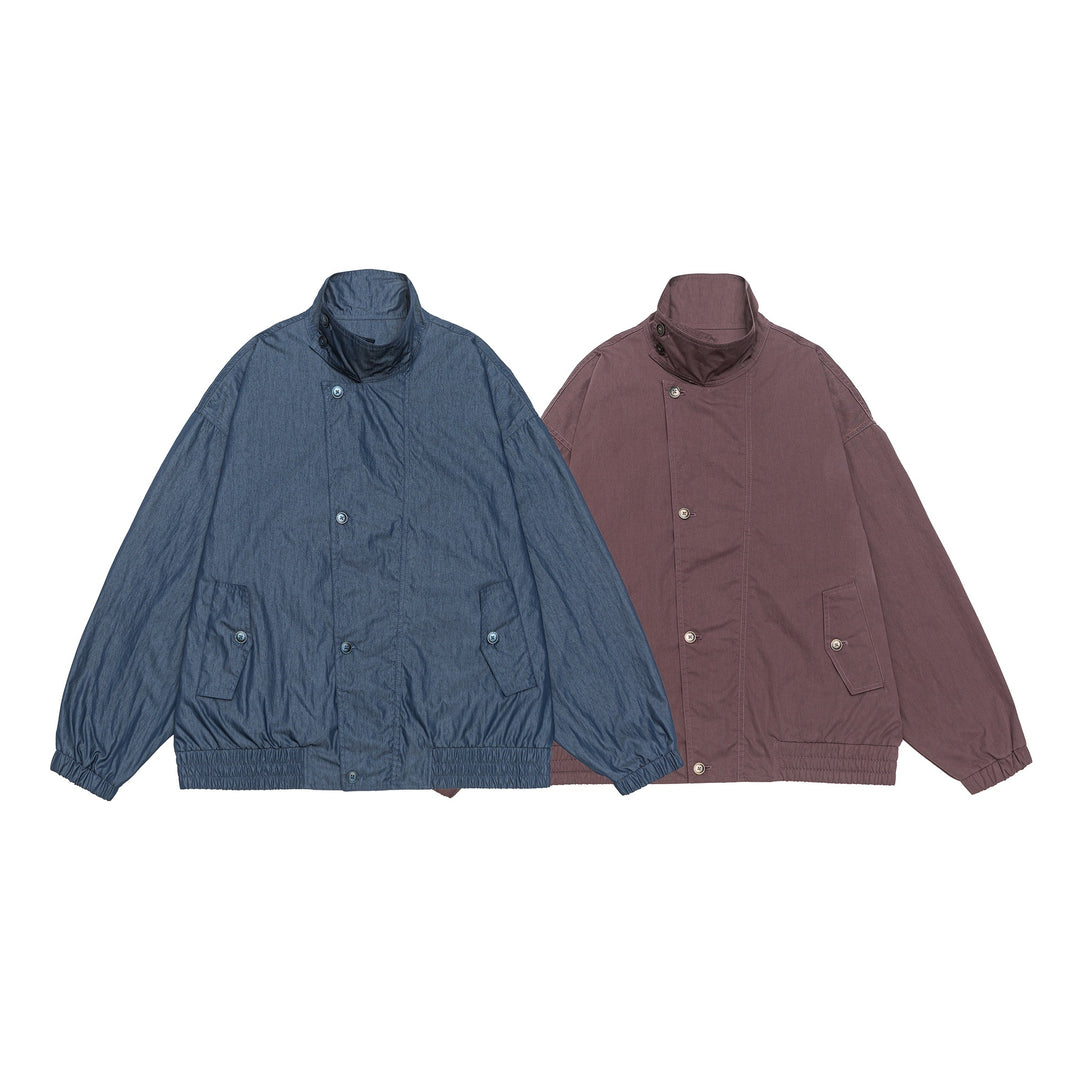 Unisex Lightweight Boxy Blouson with Funnel Collar and Utility Pockets Mune Fashion