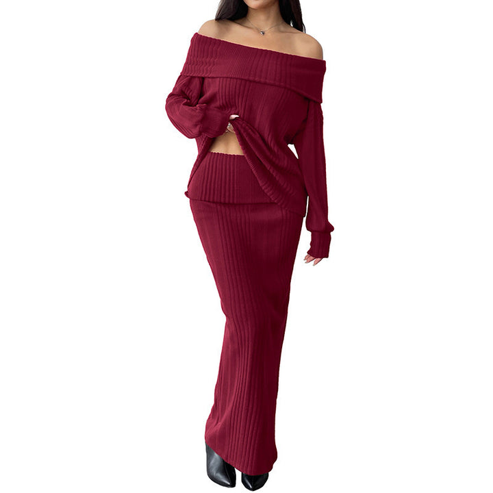 Women Elegant Knit Dress Set Mune Fashion