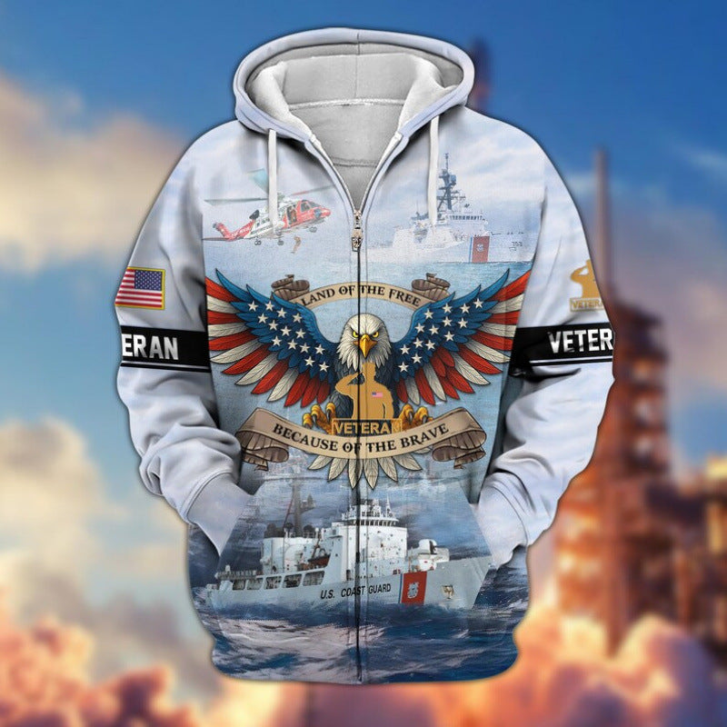 Men's hoodie with American veteran motif Mune Fashion