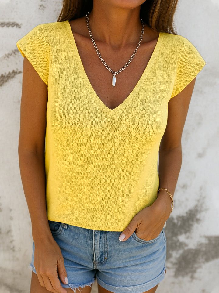 Women's V-neck top with casual fit Mune Fashion