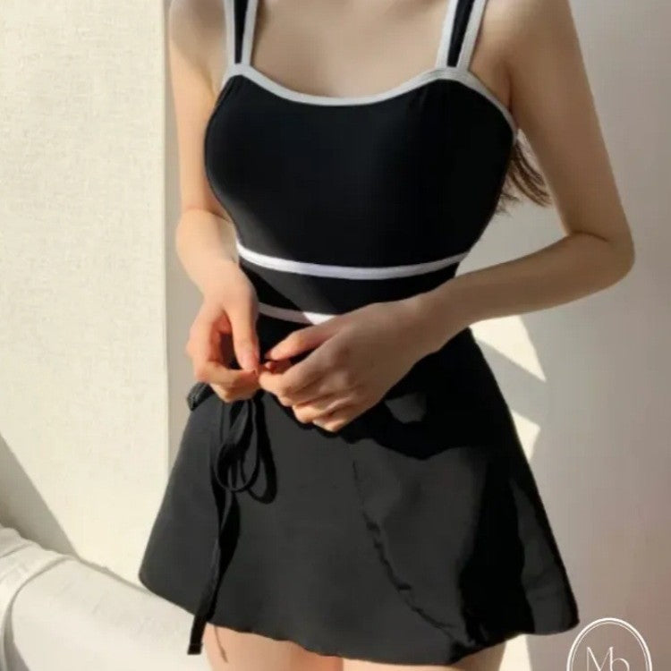 Women's One-Piece Swimsuit with Elegant Wrap Skirt Mune Fashion