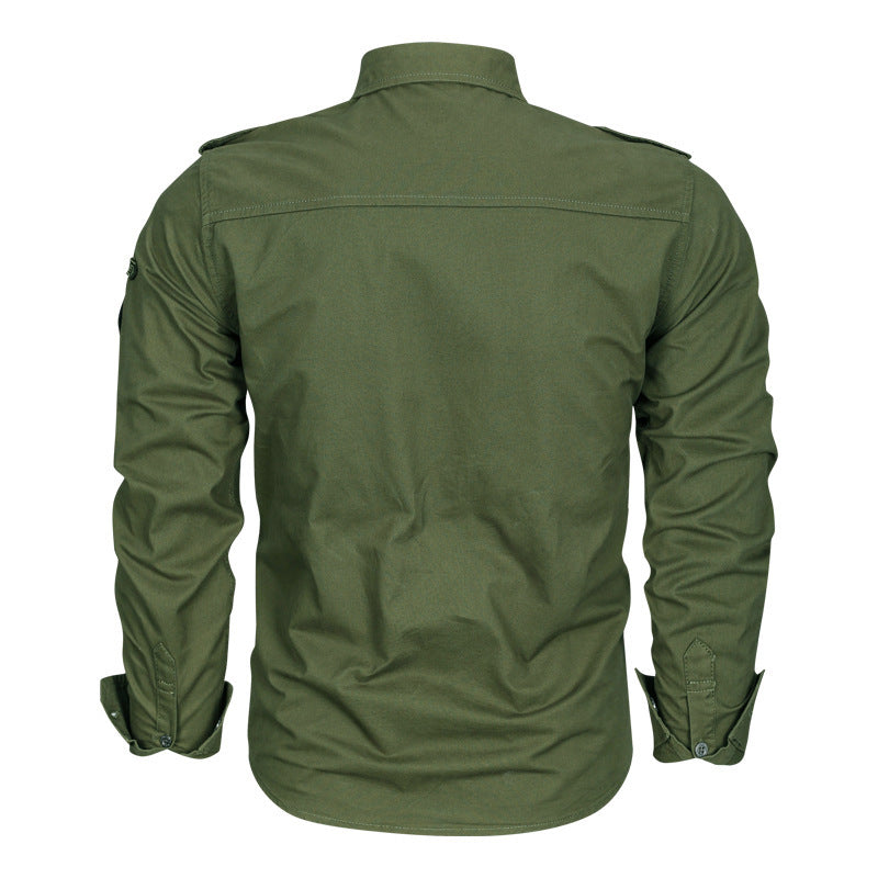 Men's Fashion Long Sleeve Shirt with Practical Chest Pockets Mune Fashion