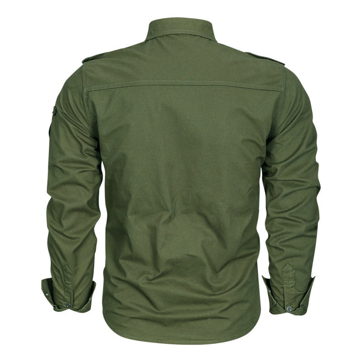 Men's Fashion Long Sleeve Shirt with Practical Chest Pockets Mune Fashion