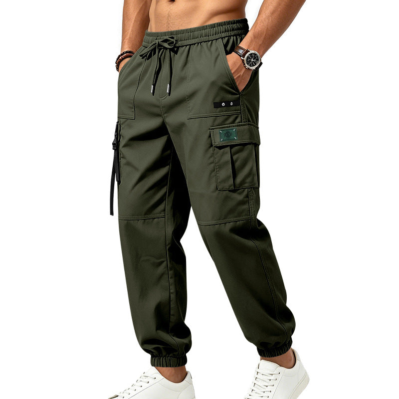 Men's cargo jogging pants with drawstring, elastic cuffs, and multi-pocket design Mune Fashion