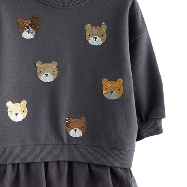 Girls sweatshirt with tulle underskirt and animal appliqués Mune Fashion