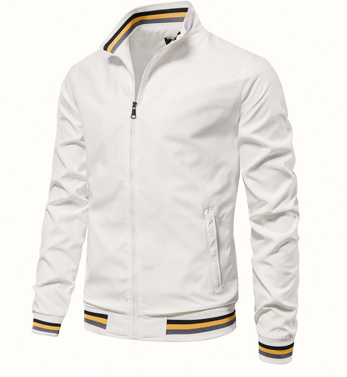 Men's lightweight bomber jacket with stand-up collar, windproof outer layer, and elastic ribbed cuffs Mune Fashion