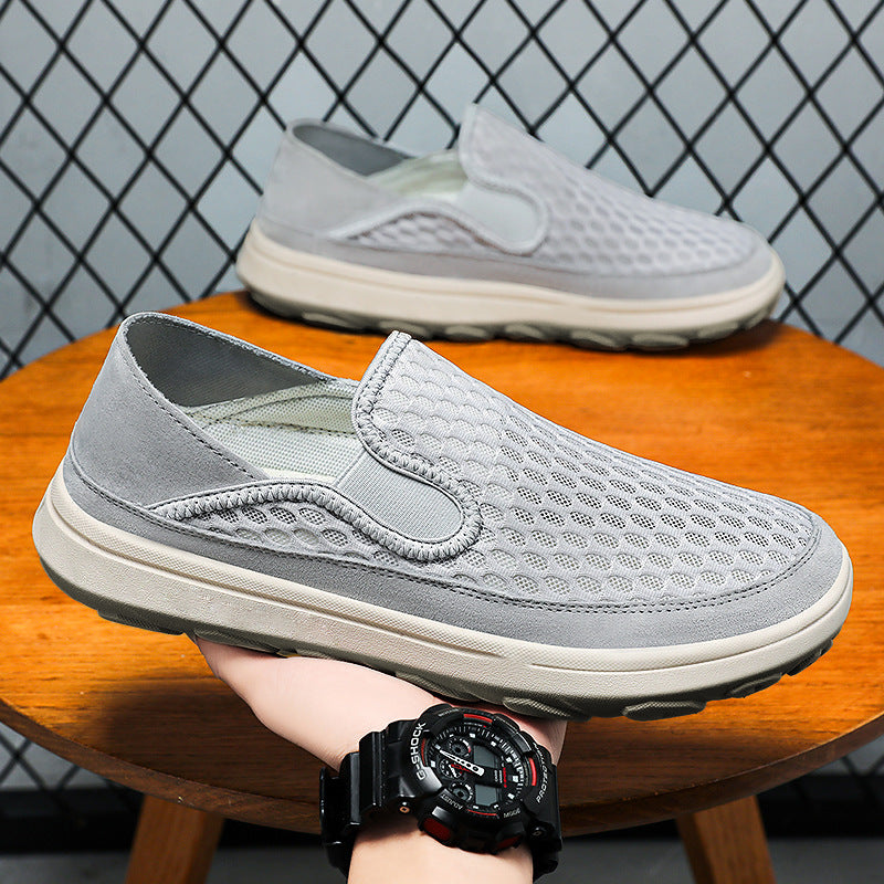 Men's breathable mesh slip-on loafer with elastic inserts and shock-absorbing EVA sole Mune Fashion