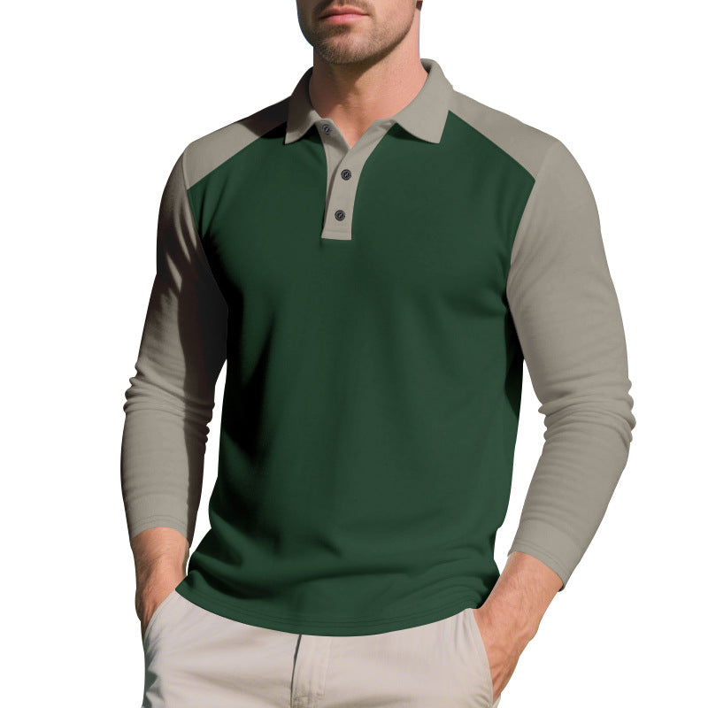 Men's long-sleeved raglan polo made of functional jersey with sporty button placket Mune Fashion