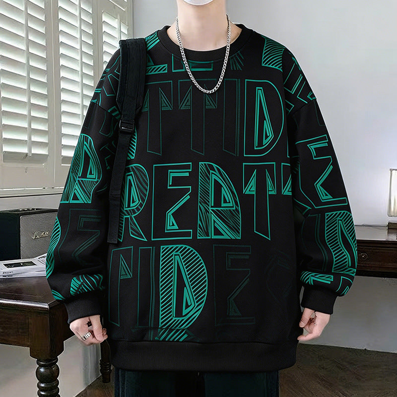 Men's Oversized Sweatshirt with large lettering print and ribbed hem Mune Fashion
