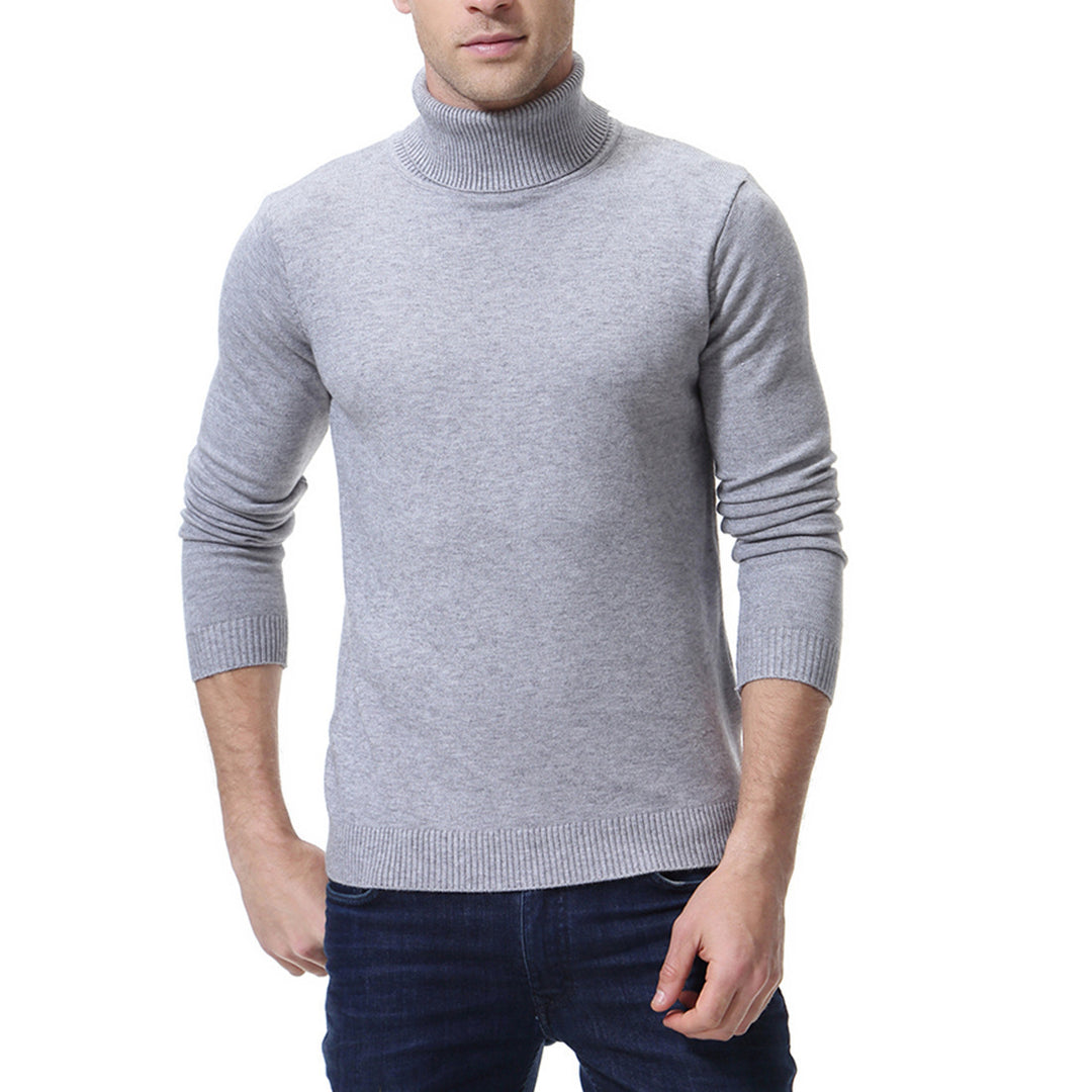 Men's slim fine-knit roll-neck jumper made from a merino cotton blend with ribbed cuffs Mune Fashion