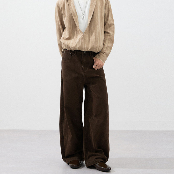 Men's ultra-wide baggy pants with distinctive crotch yoke and reinforced knee panels Mune Fashion