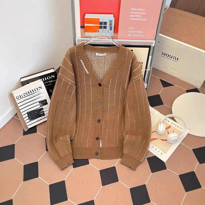 Women's cardigan with V-neck and buttons Mune Fashion