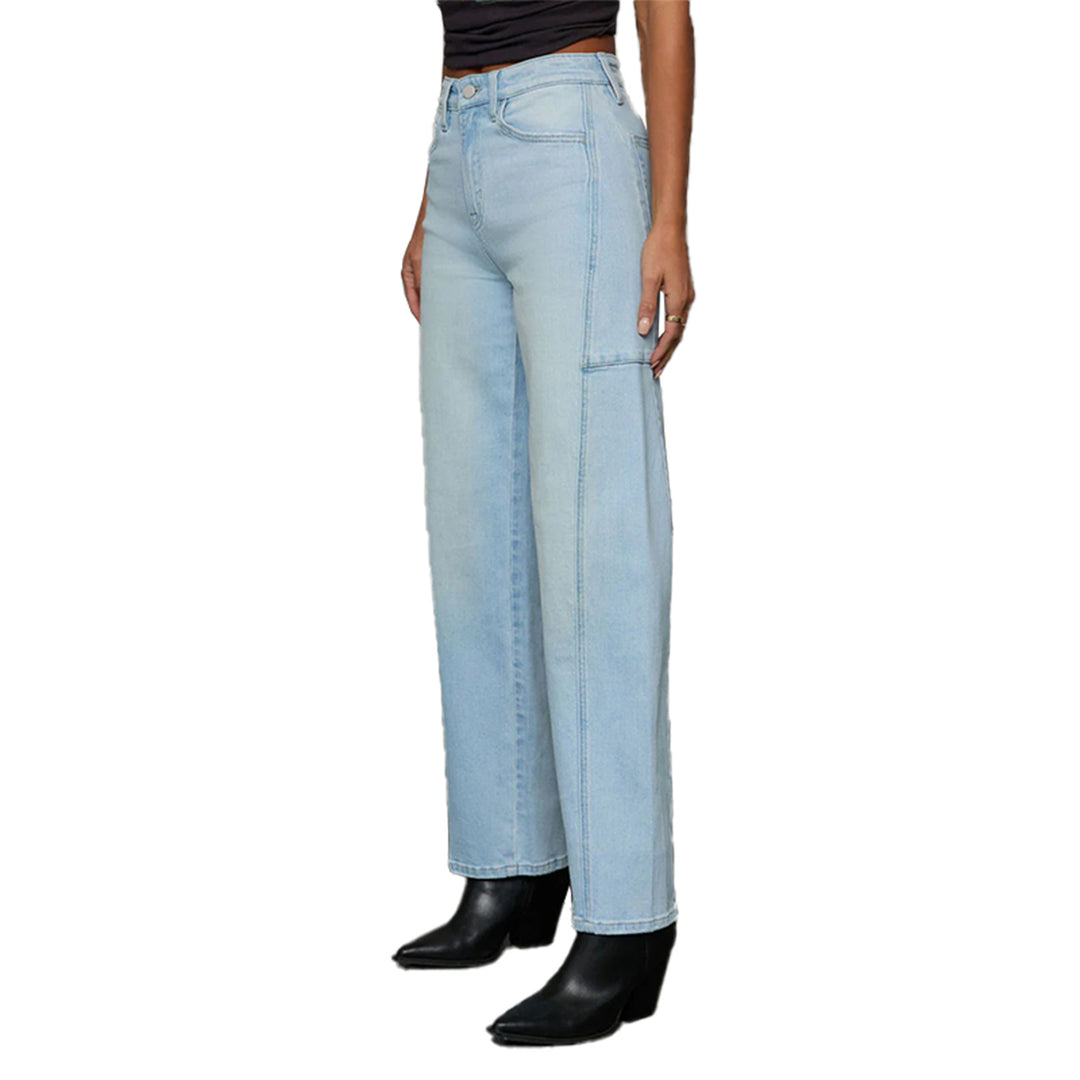 Women High-Waist Jeans in wide leg shape with side pocket Mune Fashion