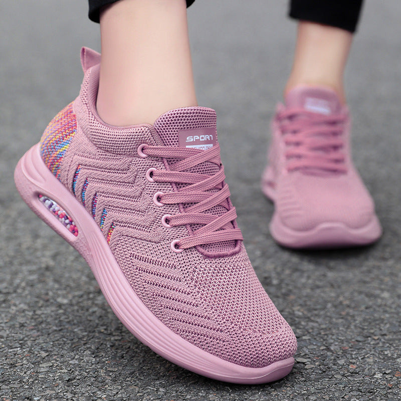 Women's breathable knit sneakers with visible air chamber cushioning and padded comfort insole Mune Fashion