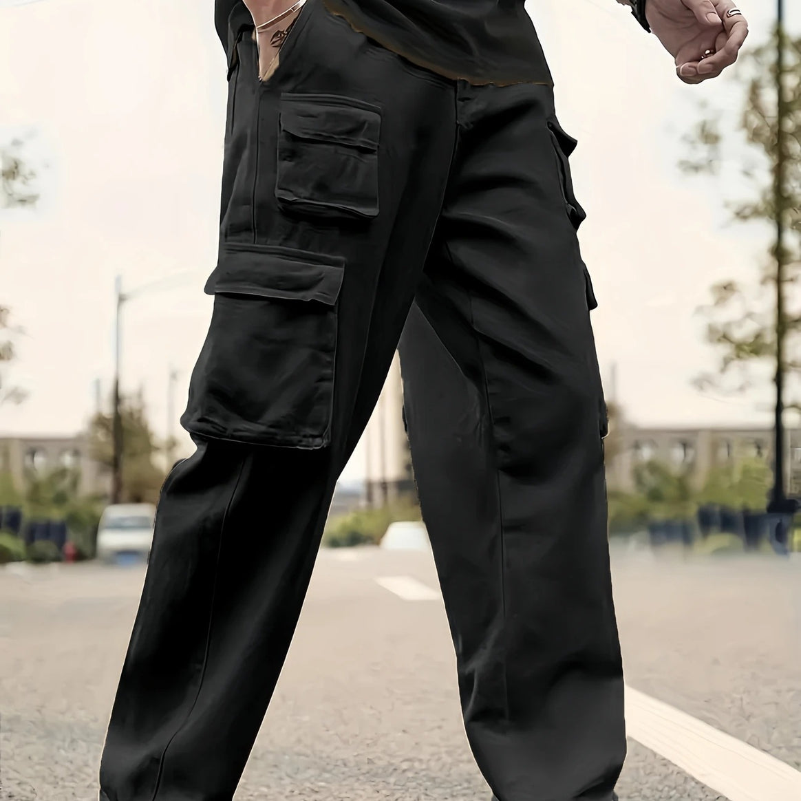 Men's Multifunctional Cargo Pants with Multiple Flap Pockets and Straight Leg Mune Fashion