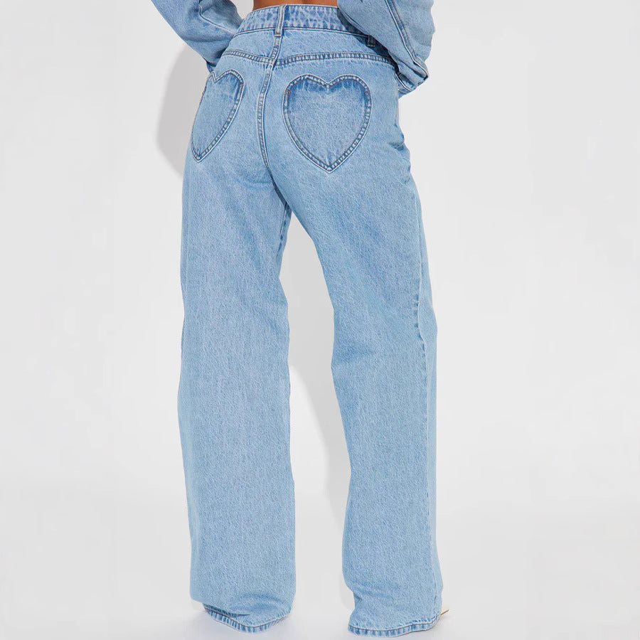 Women's high-waisted wide-leg jeans with a flattering waistband, classic five-pocket design, and flowing leg Mune Fashion