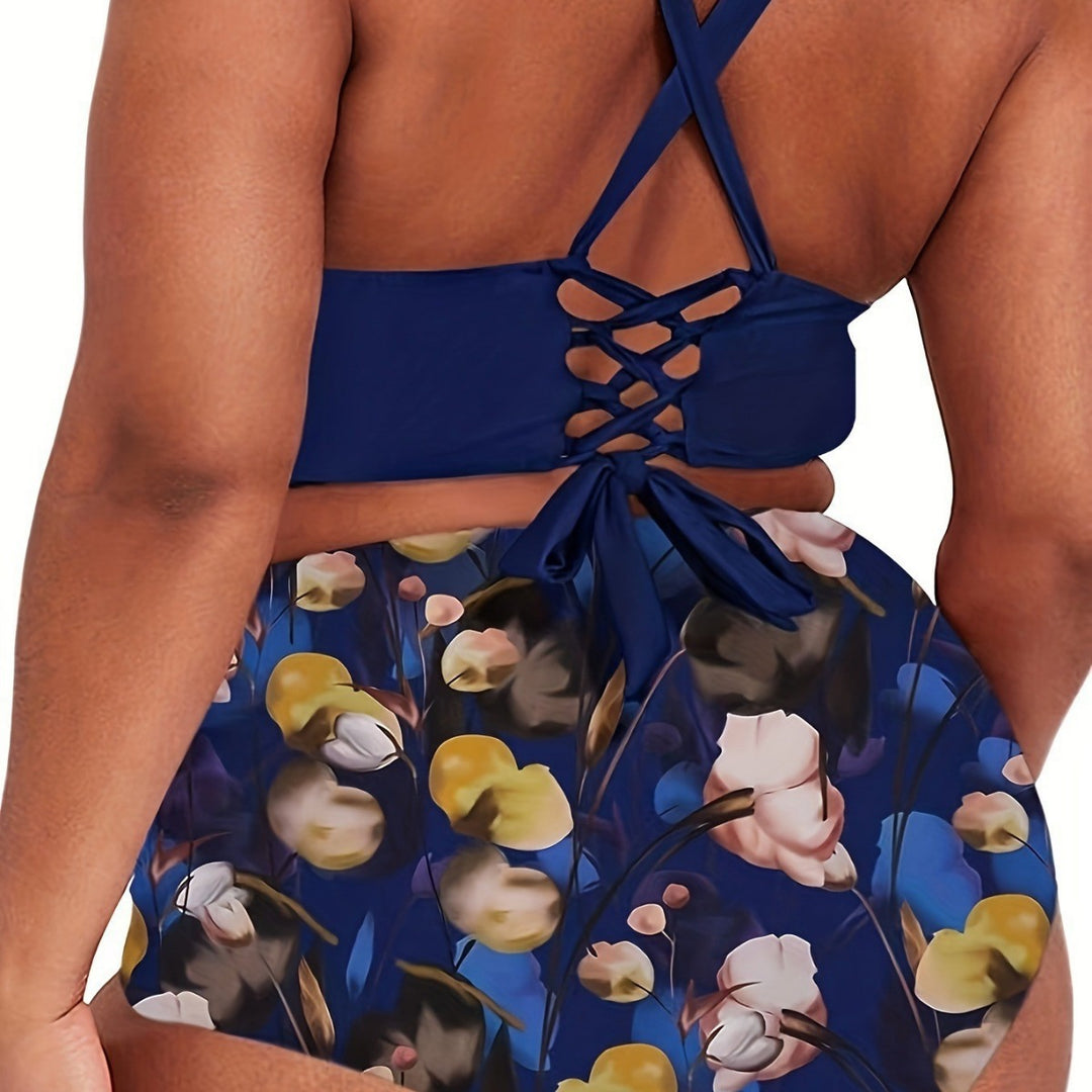 Women's Two-Piece Swim Outfit with Casual Wrap Skirt Mune Fashion