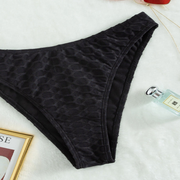 Ladies High-Cut Bikini Bottom with Textured Fabric Mune Fashion