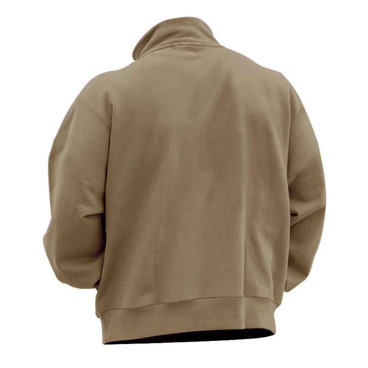 Men's Comfort Half-Zip Sweatshirt made of French Terry with Stand-Up Collar Mune Fashion