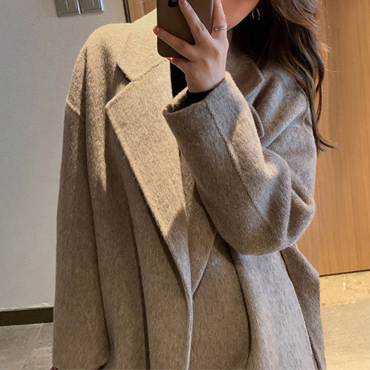 Ladies Elegant and Casual Oversized Wool Jacket Drune