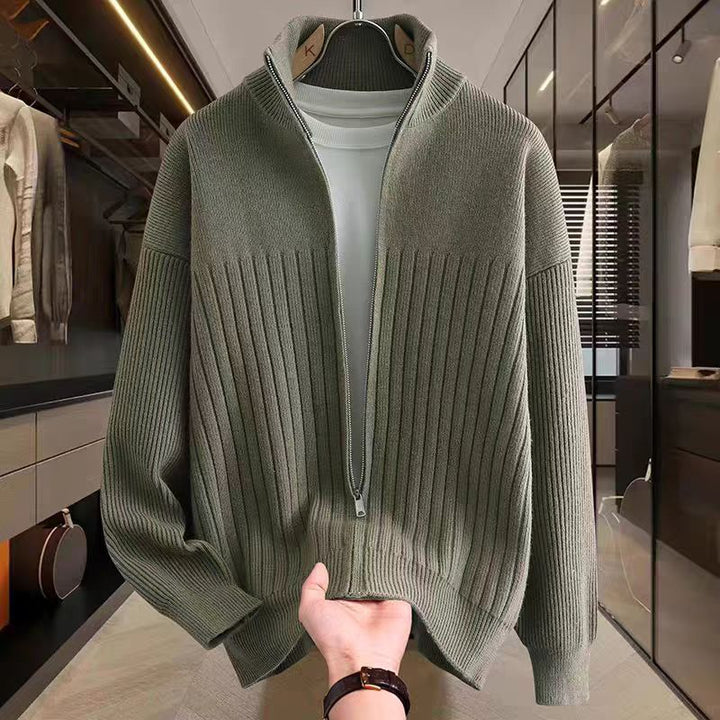 Men's Elegant Cardigan with High Collar Mune Fashion