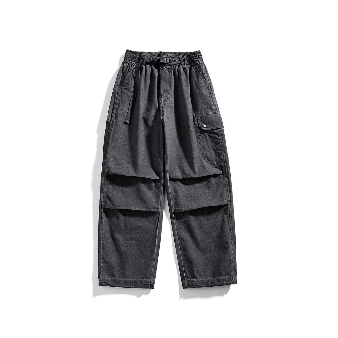 Men's Relaxed Cargo Pants with Elastic Waistband, Layered Panels and Utility Pockets Mune Fashion