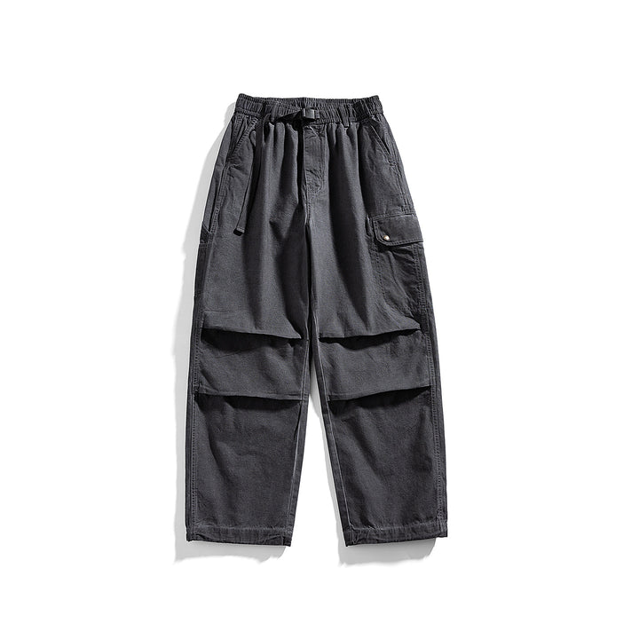 Men's Relaxed Cargo Pants with Elastic Waistband, Layered Panels and Utility Pockets Mune Fashion