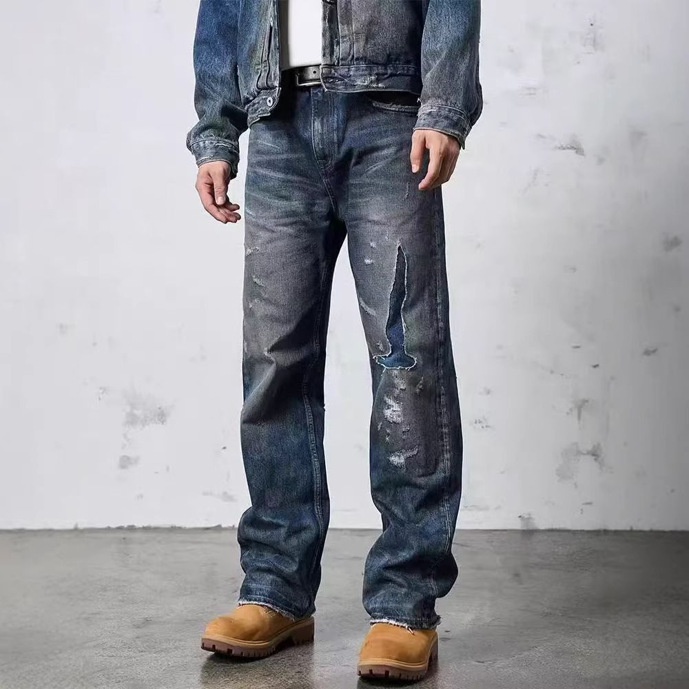 Men's Loose-Fit Destroyed Jeans Mune Fashion