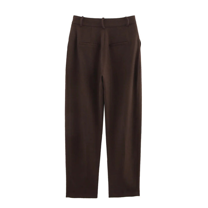 Ladies high-waisted suit trousers with crease and tapered cut Mune Fashion