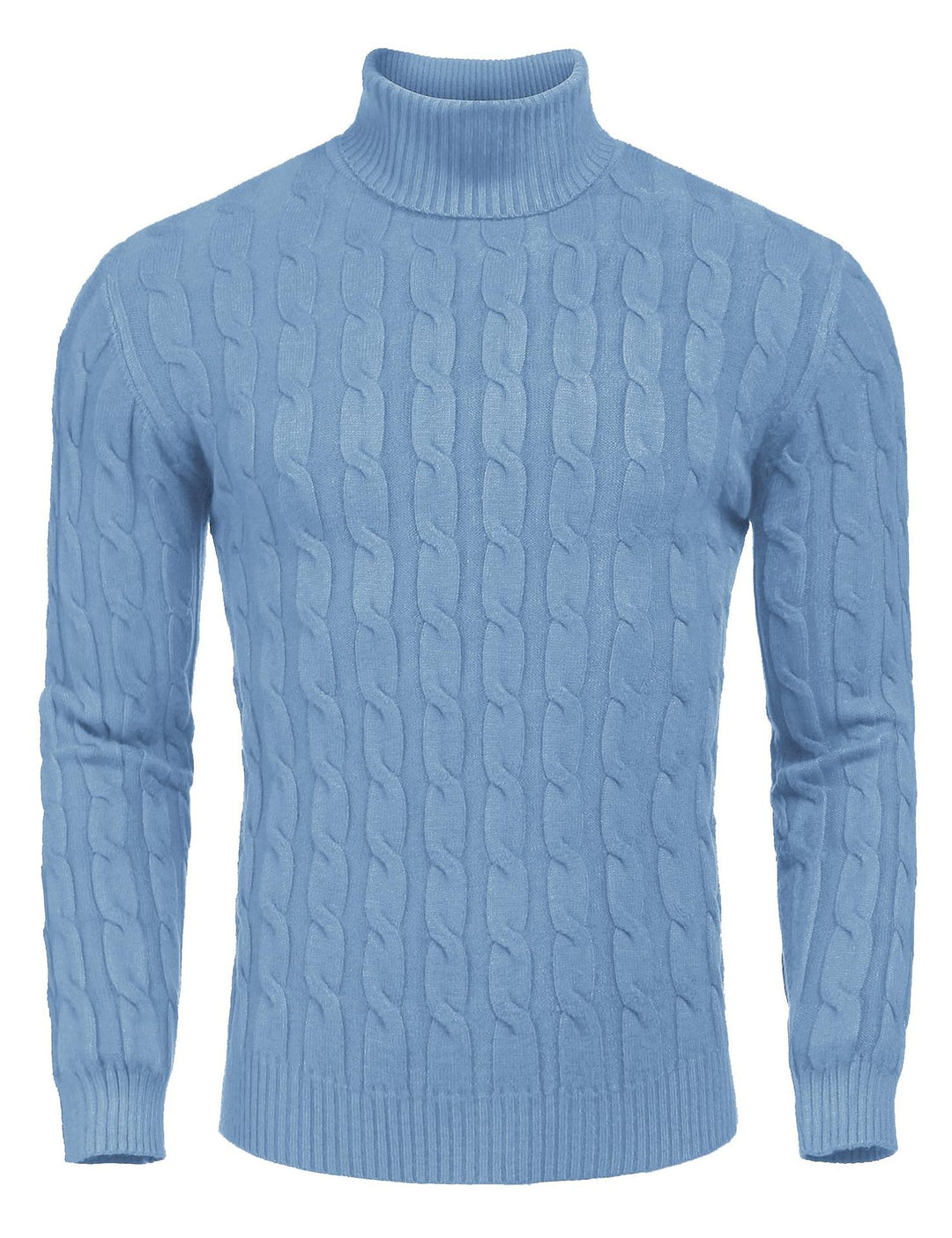 Men's fine knit sweater with high collar