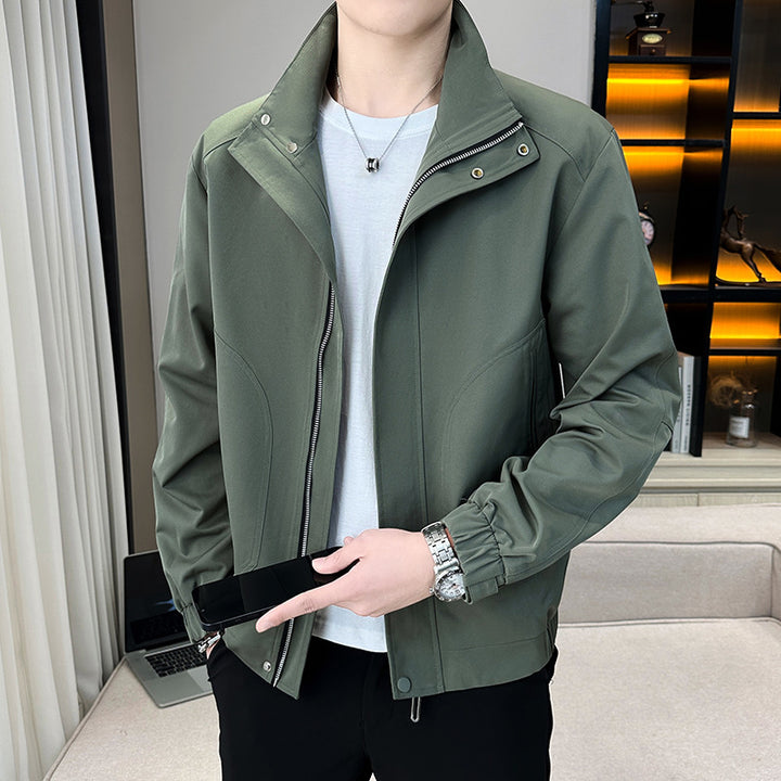Men's Urban Short Jacket with Stand Collar, Windproof Lining and Elastic Cuffs Mune Fashion