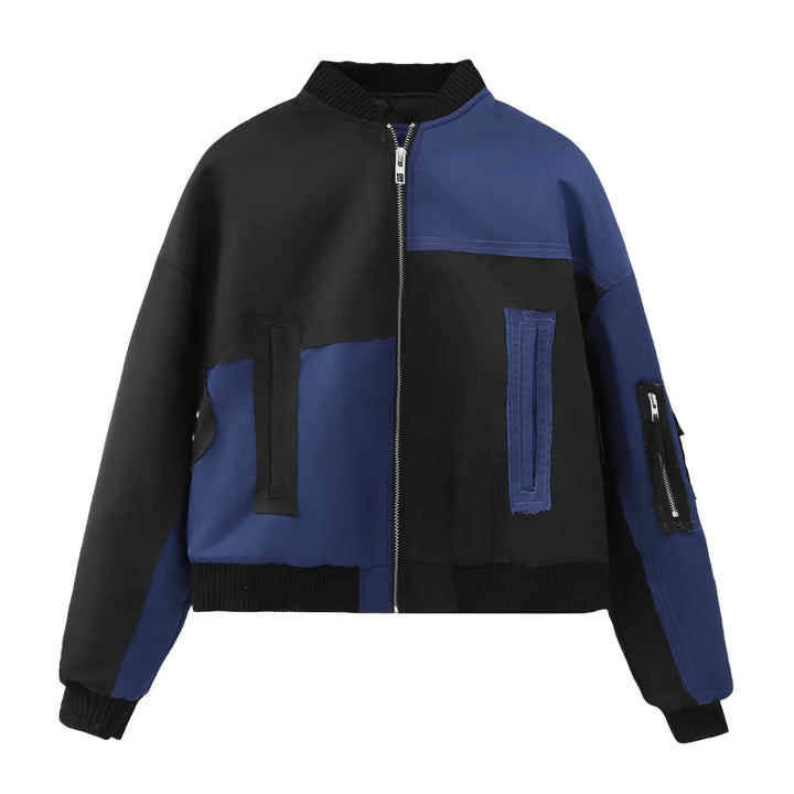 Women’s urban bomber jacket with contrast panels, oversized silhouette, front and arm pockets Mune Fashion