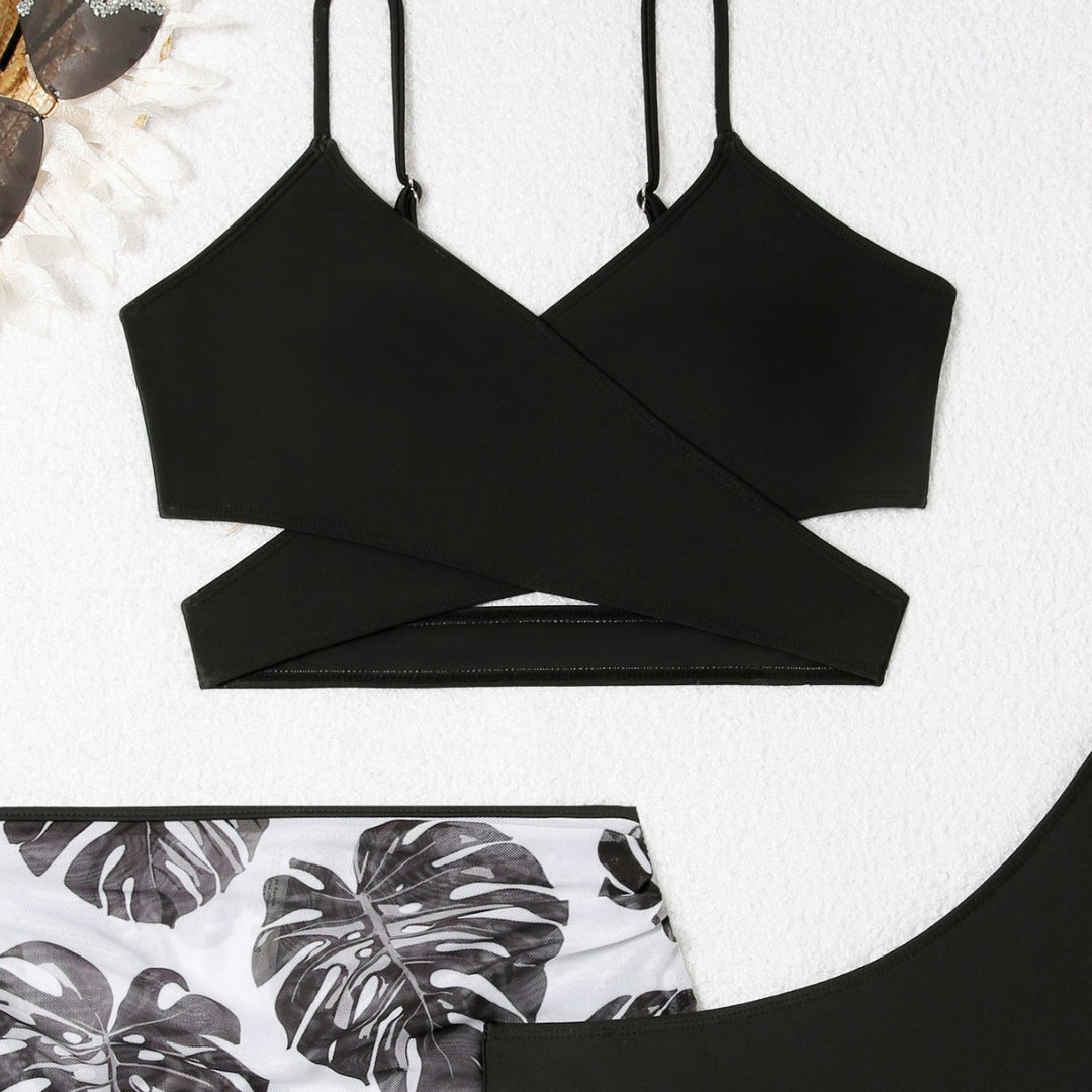 Ladies triangle bikini with elegant wrap skirt Mune Fashion