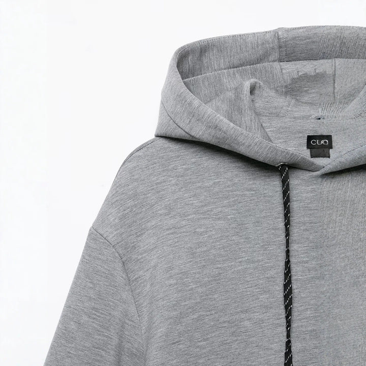 Women Cropped Hoodie Sweat Jacket with Balloon Sleeves and Drawstring Mune Fashion