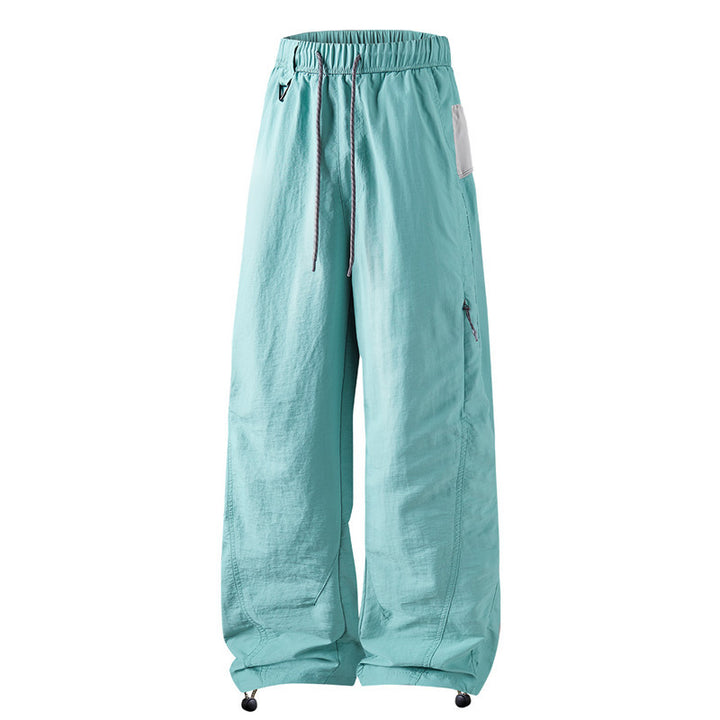 Men's Wide Cargo Casual Pants with Elastic Waistband, Drawstring and Zipper Pockets Mune Fashion