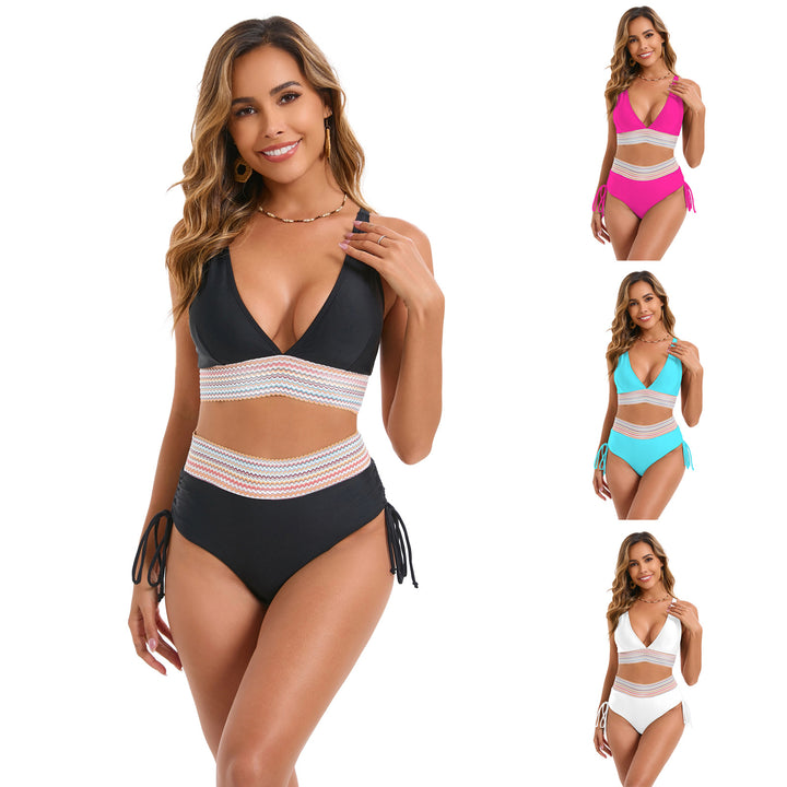 Women's High-Waisted Bikini Set with Trendy Lacing Details Mune Fashion