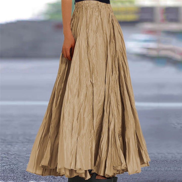 Ladies nan further maxi skirt with wrinkled look and elastic waistband Mune Fashion