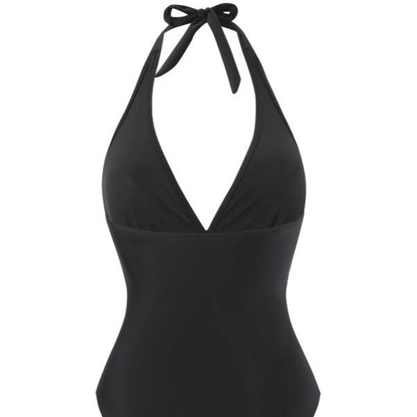 Women's Halterneck Swimwear with Transparent Pareo Mune Fashion