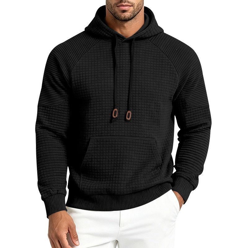 Men's hoodie with waffle texture, raglan sleeves, and kangaroo pocket Mune Fashion