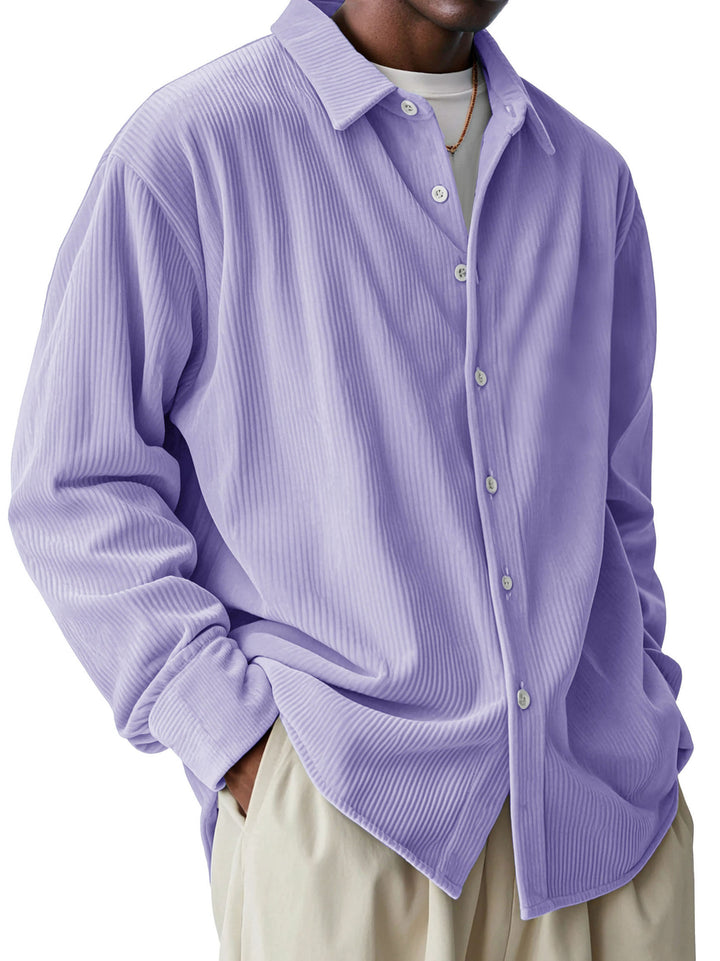 Men's oversized cord shirt with fine ribbed texture and relaxed fit Mune Fashion