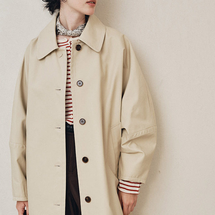 Women Long Trench Coat Mune Fashion